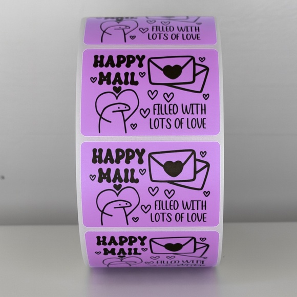 Happy Mail Stickers Filled With Love | Mint Cute Packaging Labels Heart - Picture 6 of 11
